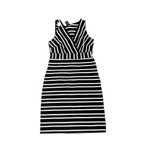Ann Taylor black white striped  sleeveless dress nwt xs $119